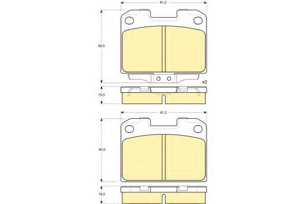 Комплект тормозных колодок, дисковый тормоз GIRLING 6131049