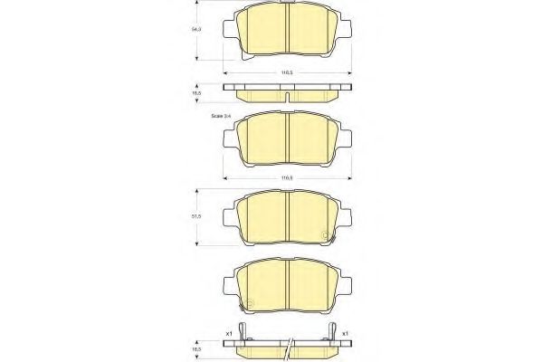 Комплект тормозных колодок, дисковый тормоз GIRLING 6133179