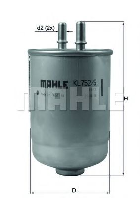 Топливный фильтр MAHLE ORIGINAL KL 752/5D
