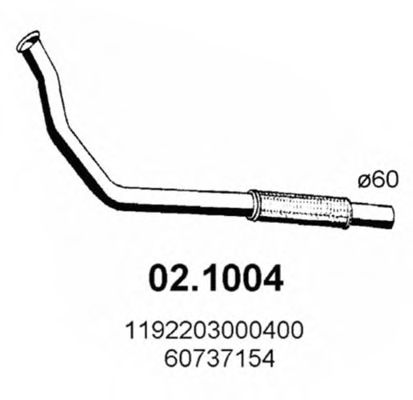 Труба выхлопного газа ASSO 02.1004