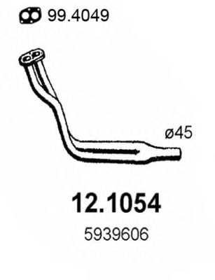 Труба выхлопного газа ASSO 12.1054