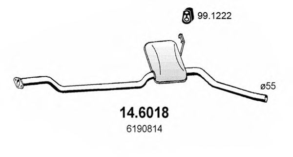 Средний глушитель выхлопных газов ASSO 14.6018