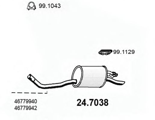 Глушитель выхлопных газов конечный ASSO 24.7038