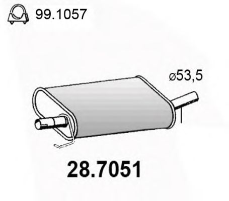 Глушитель выхлопных газов конечный ASSO 28.7051