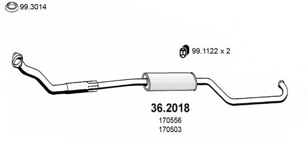 Предглушитель выхлопных газов ASSO 36.2018