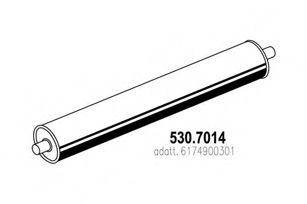 Средний / конечный глушитель ОГ ASSO 530.7014