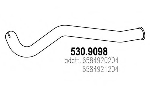 Труба выхлопного газа ASSO 530.9098