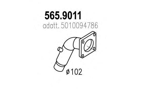Труба выхлопного газа ASSO 565.9011