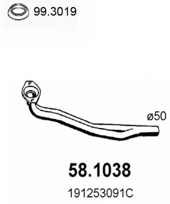 Труба выхлопного газа ASSO 58.1038