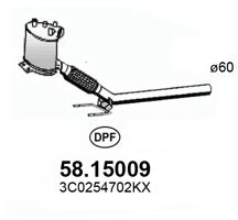 Сажевый / частичный фильтр, система выхлопа ОГ ASSO 58.15009