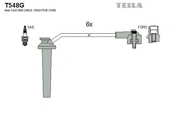 Комплект проводов зажигания TESLA T548G