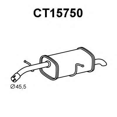 Глушитель выхлопных газов конечный VENEPORTE CT15750