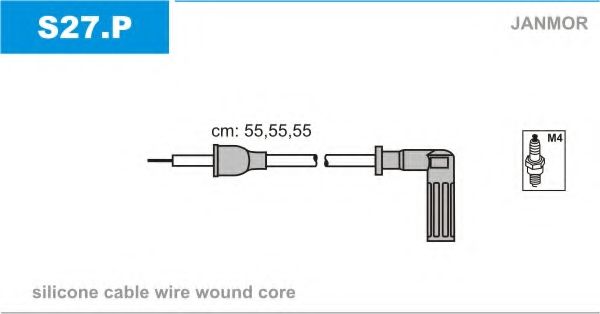 Комплект проводов зажигания JANMOR S27.P