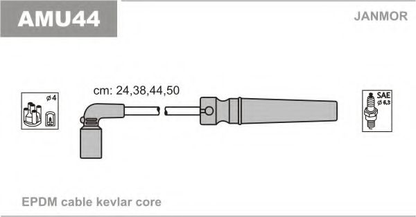 Комплект проводов зажигания JANMOR AMU44