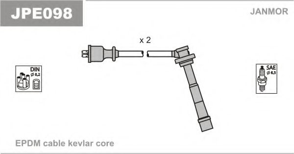 Комплект проводов зажигания JANMOR JPE098