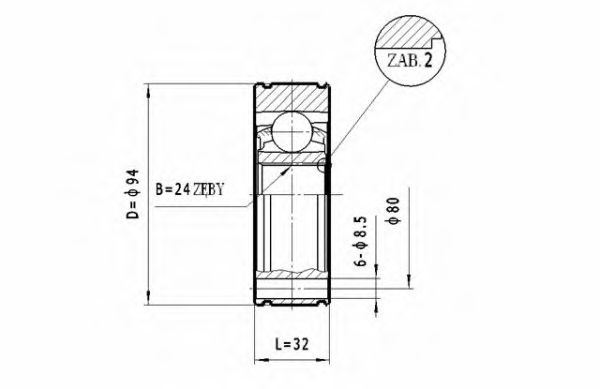 Шарнирный комплект, приводной вал STATIM CW.036