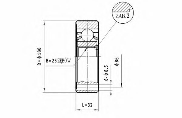 Шарнирный комплект, приводной вал STATIM CW.040