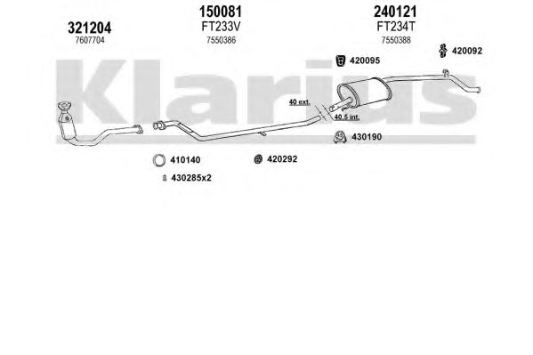 Система выпуска ОГ KLARIUS 330139E