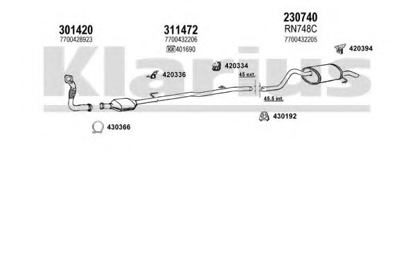 Система выпуска ОГ KLARIUS 720822E
