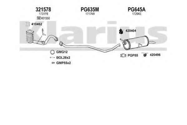 Система выпуска ОГ KLARIUS 630721U