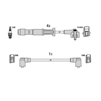 Комплект проводов зажигания HITACHI 134339