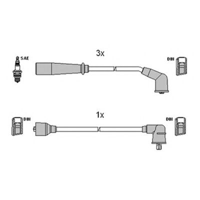 Комплект проводов зажигания HITACHI 134120