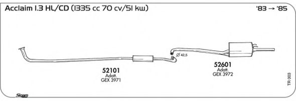 Система выпуска ОГ SIGAM TR003