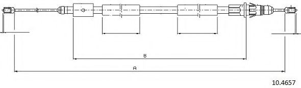 Трос, стояночная тормозная система CABOR 10.4657