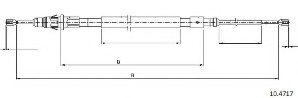 Трос, стояночная тормозная система CABOR 10.4717