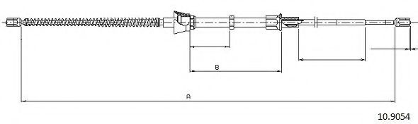 Трос, стояночная тормозная система CABOR 10.9054