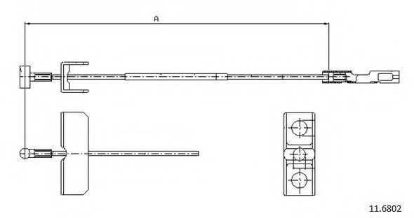 Трос, стояночная тормозная система CABOR 11.6802