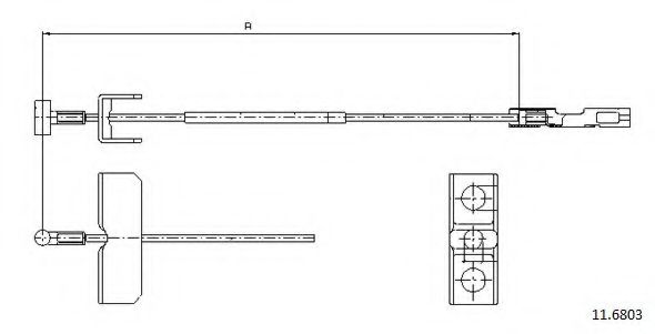 Трос, стояночная тормозная система CABOR 11.6803