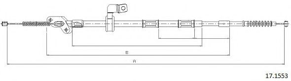 Трос, стояночная тормозная система CABOR 17.1553