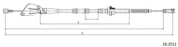Трос, управление сцеплением CABOR 18.2511