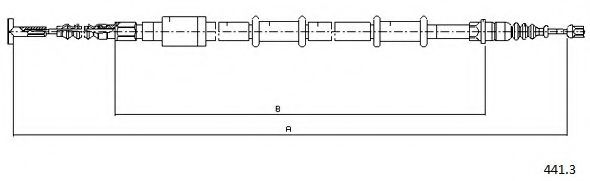 Трос, стояночная тормозная система CABOR 441.3
