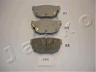 Комплект тормозных колодок, дисковый тормоз JAPKO 51194