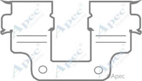 Комплектующие, тормозные колодки APEC braking KIT1174