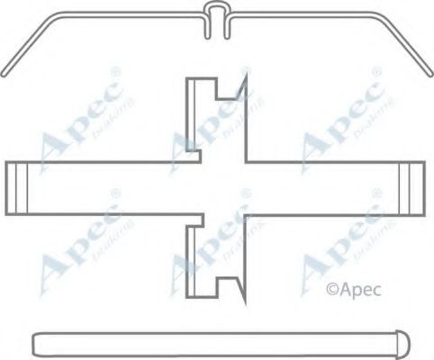 Комплектующие, тормозные колодки APEC braking KIT1186