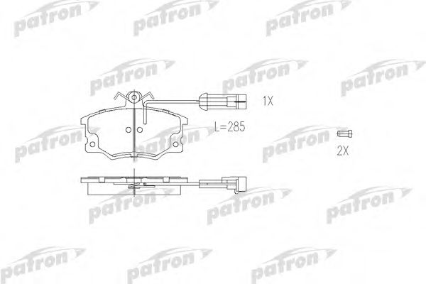 Комплект тормозных колодок, дисковый тормоз PATRON PBP370