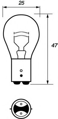 Лампа накаливания, фонарь указателя поворота; Лампа накаливания, фонарь сигнала торможения; Лампа накаливания, задняя противотуманная фара; Лампа накаливания, задний гарабитный огонь; Лампа накаливания, стояночный / габаритный огонь; Лампа, мигающие / габаритные огни; Лампа накаливания, фара дневного освещения GE 1077