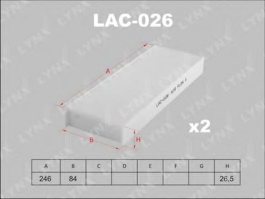 Фильтр, воздух во внутренном пространстве LYNXauto LAC-026