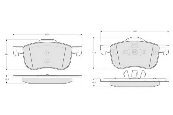 Комплект тормозных колодок, дисковый тормоз PROCODIS FRANCE PF1404