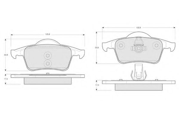 Комплект тормозных колодок, дисковый тормоз PROCODIS FRANCE PF1405