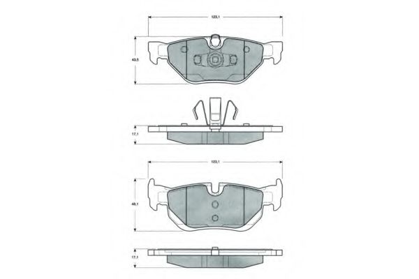 Комплект тормозных колодок, дисковый тормоз PROCODIS FRANCE PF1436