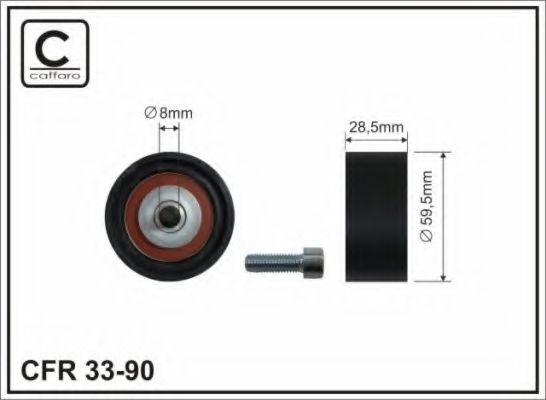 Паразитный / Ведущий ролик, зубчатый ремень CAFFARO 33-90