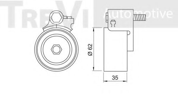 Натяжной ролик, ремень ГРМ TREVI AUTOMOTIVE T1491