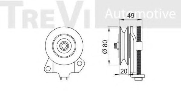 Паразитный / ведущий ролик, поликлиновой ремень TREVI AUTOMOTIVE A1036