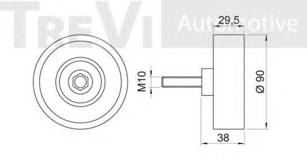 Паразитный / ведущий ролик, поликлиновой ремень TREVI AUTOMOTIVE T2180