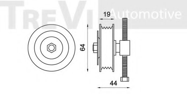 Натяжной ролик, поликлиновой  ремень TREVI AUTOMOTIVE A1103