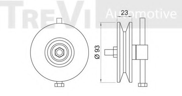 Натяжной ролик, поликлиновой  ремень TREVI AUTOMOTIVE T2027